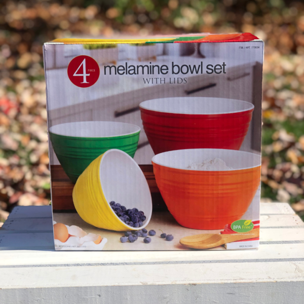 4-piece Melamine Mixing Bowl Set with Lids